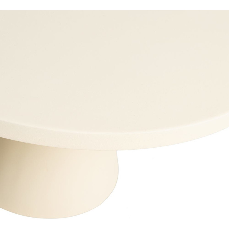 Table basse moderne chic Ronde 71 cm Métal Blanc crème Giulia 