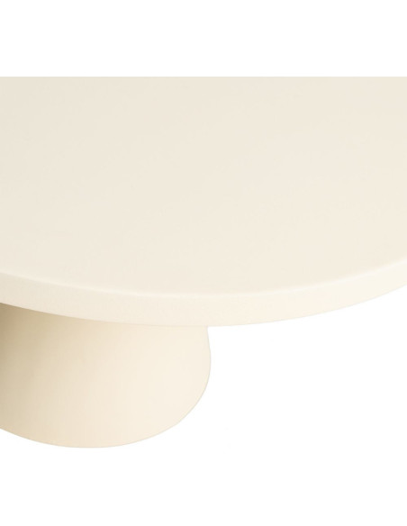 Table basse moderne chic Ronde 71 cm Métal Blanc crème Giulia 