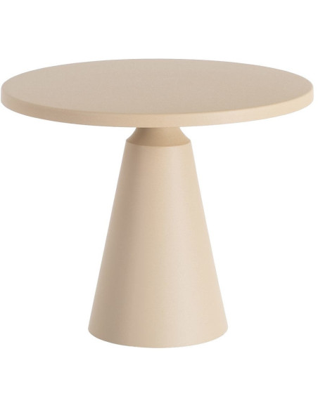 Table basse moderne chic Ronde 60 cm Métal Taupe Sandra 
