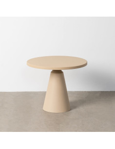 Table basse moderne chic Ronde 60 cm Métal Taupe Sandra 