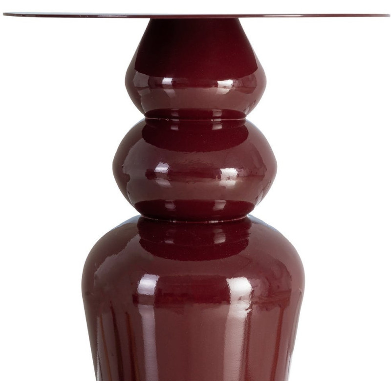 Table d'appoint design chic Ronde 38 cm Métal Rouge bordeaux Rensia 