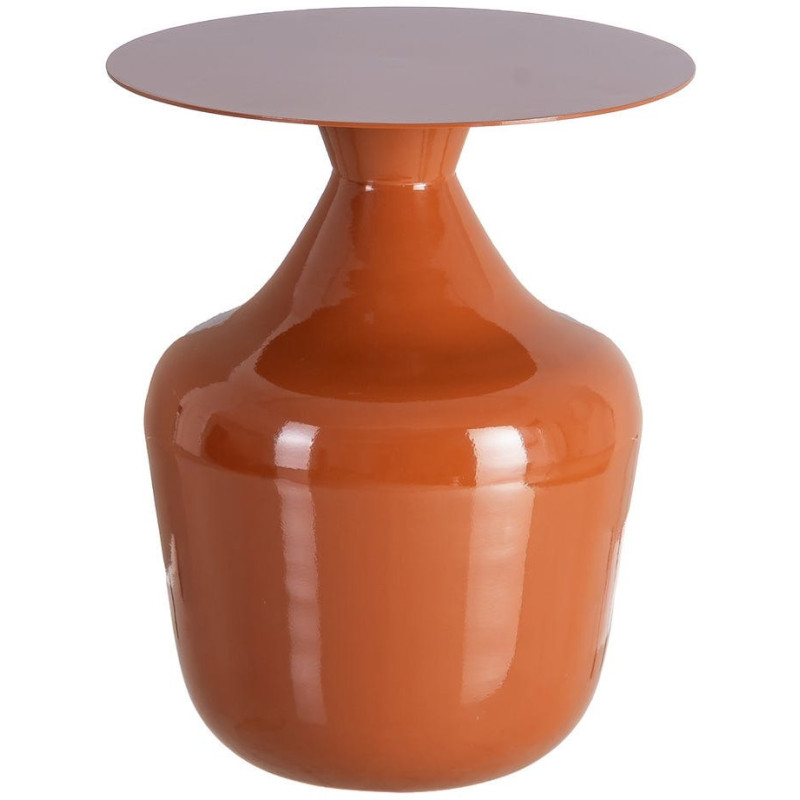 Table d'appoint design chic Ronde 38 cm Métal Terracotta Princia 