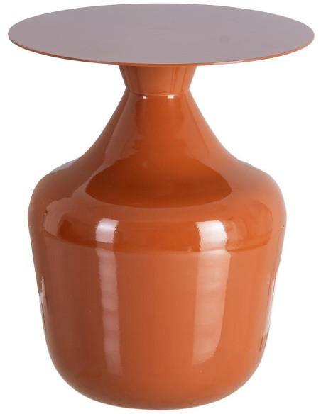 Table d'appoint design chic Ronde 38 cm Métal Terracotta Princia 