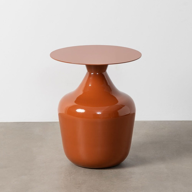 Table d'appoint design chic Ronde 38 cm Métal Terracotta Princia 