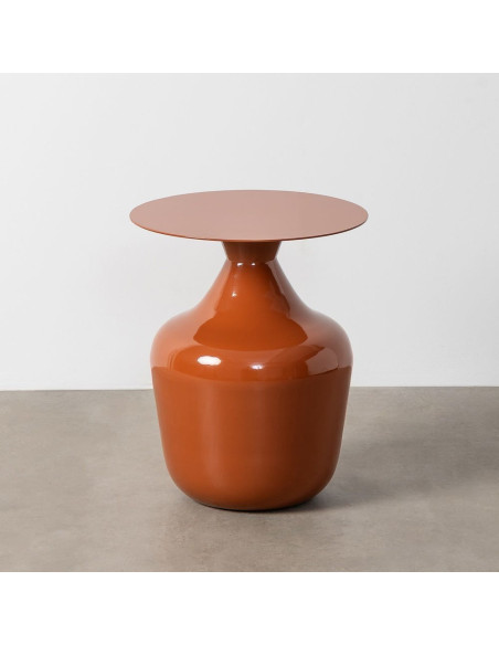 Table d'appoint design chic Ronde 38 cm Métal Terracotta Princia 