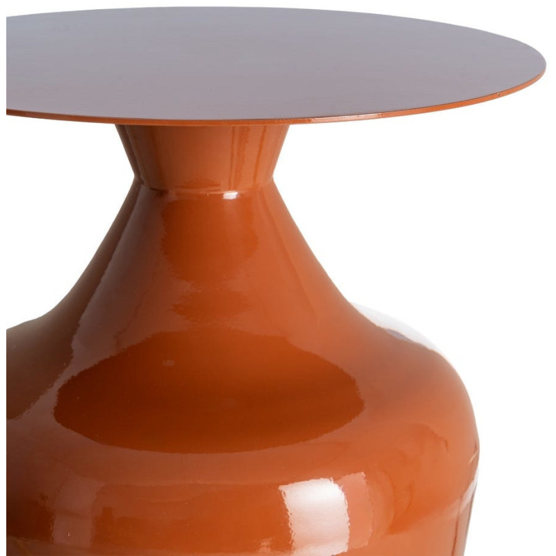Table d'appoint design chic Ronde 38 cm Métal Terracotta Princia 
