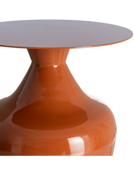 Table d'appoint design chic Ronde 38 cm Métal Terracotta Princia 