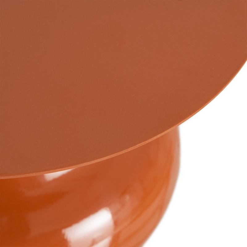 Table d'appoint design chic Ronde 38 cm Métal Terracotta Princia 