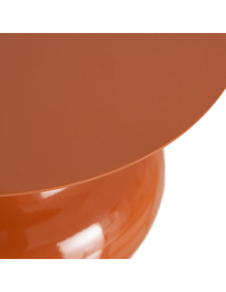 Table d'appoint design chic Ronde 38 cm Métal Terracotta Princia 