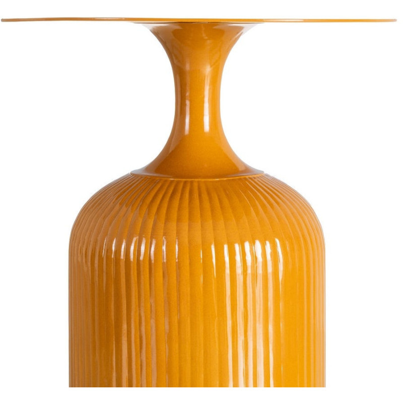 Table d'appoint design chic Ronde 38 cm Métal Jaune moutarde Elsia 