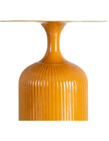 Table d'appoint design chic Ronde 38 cm Métal Jaune moutarde Elsia 