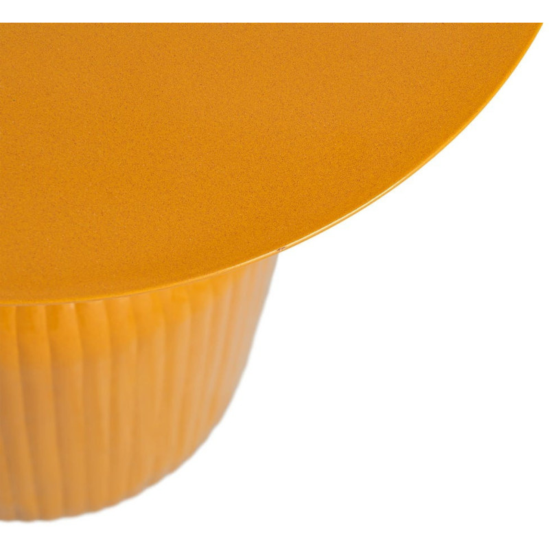 Table d'appoint design chic Ronde 38 cm Métal Jaune moutarde Elsia 