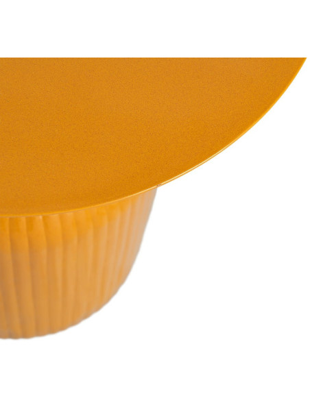 Table d'appoint design chic Ronde 38 cm Métal Jaune moutarde Elsia 