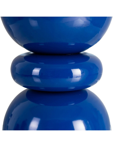 Table d'appoint design chic Ronde 38 cm Métal Bleu Brillant Laca 