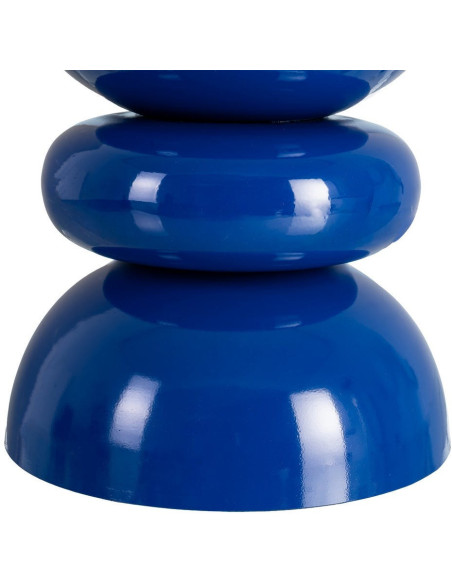 Table d'appoint design chic Ronde 38 cm Métal Bleu Brillant Laca 