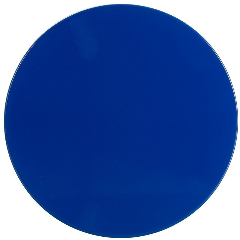 Table d'appoint design chic Ronde 38 cm Métal Bleu Brillant Laca 