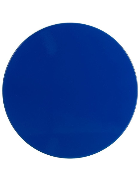 Table d'appoint design chic Ronde 38 cm Métal Bleu Brillant Laca 