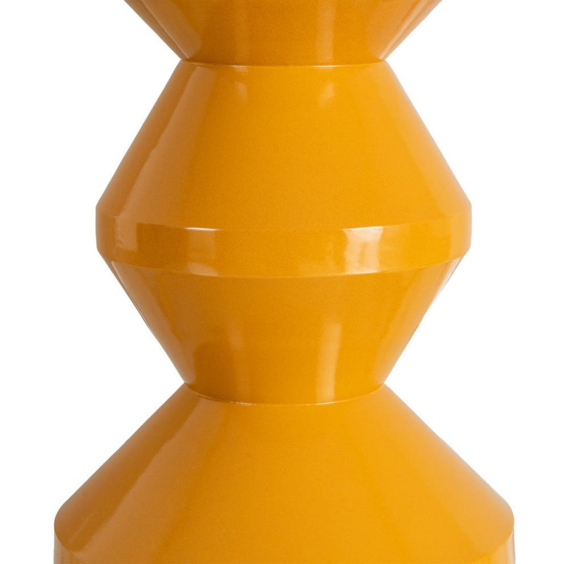 Table d'appoint design Totem Ronde 33 cm Métal Jaune moutarde Brillant Solera 