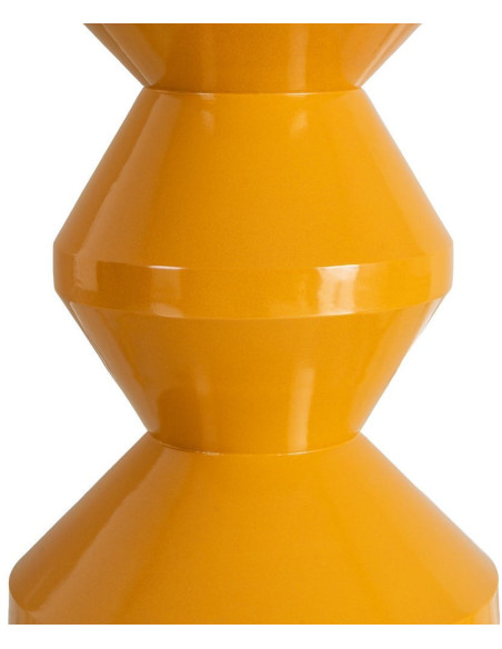 Table d'appoint design Totem Ronde 33 cm Métal Jaune moutarde Brillant Solera 