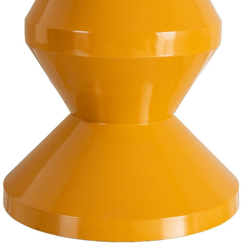 Table d'appoint design Totem Ronde 33 cm Métal Jaune moutarde Brillant Solera 