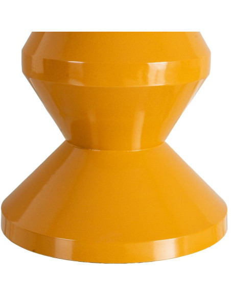 Table d'appoint design Totem Ronde 33 cm Métal Jaune moutarde Brillant Solera 