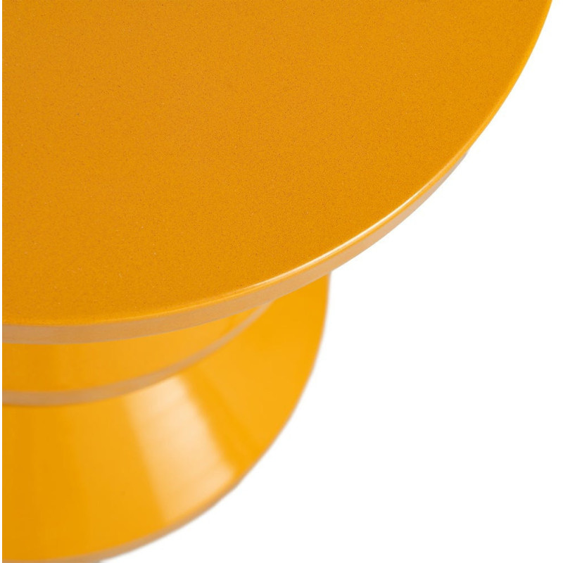 Table d'appoint design Totem Ronde 33 cm Métal Jaune moutarde Brillant Solera 