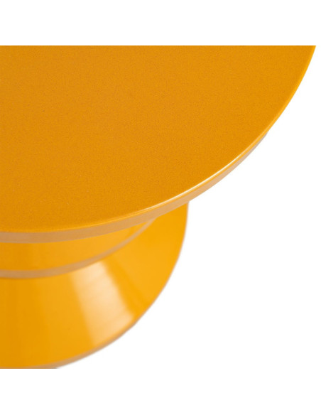 Table d'appoint design Totem Ronde 33 cm Métal Jaune moutarde Brillant Solera 