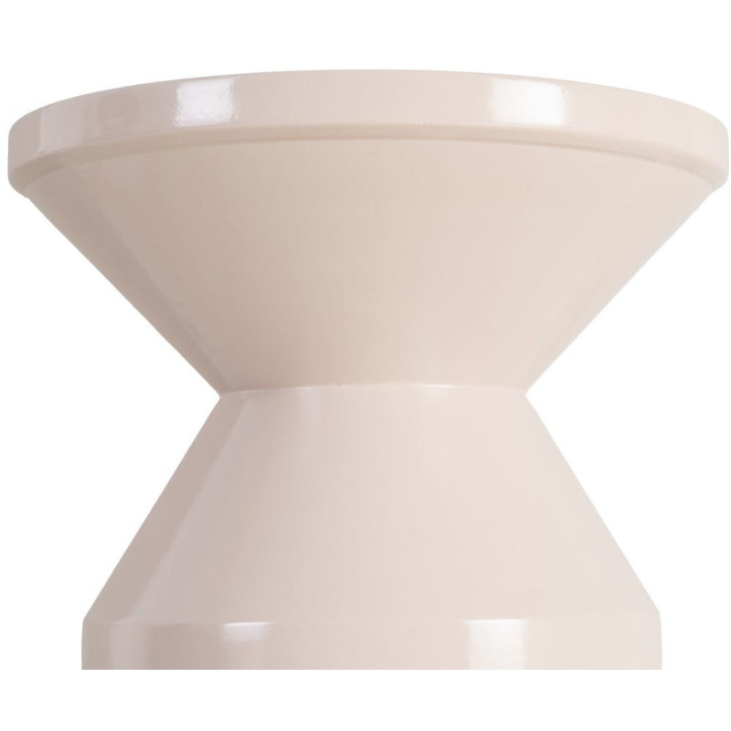 Table d'appoint design Totem Ronde 33 cm Métal Blanc cassé Brillant Solera 