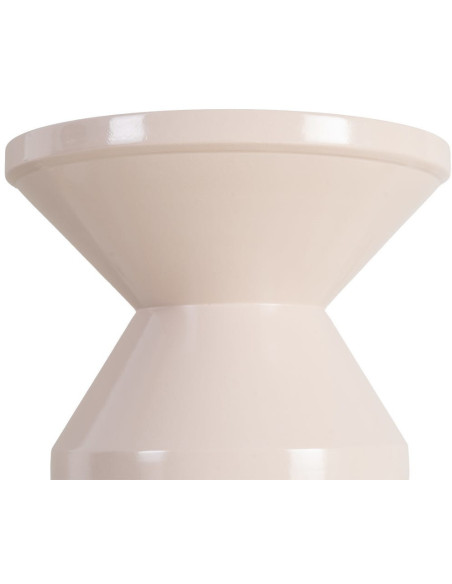 Table d'appoint design Totem Ronde 33 cm Métal Blanc cassé Brillant Solera 