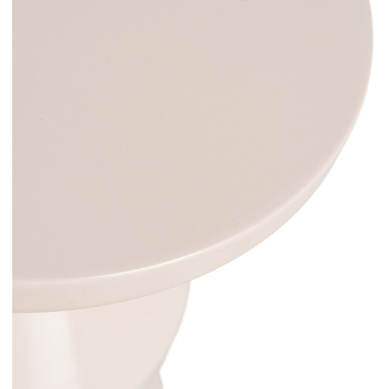 Table d'appoint design Totem Ronde 33 cm Métal Blanc cassé Brillant Solera 