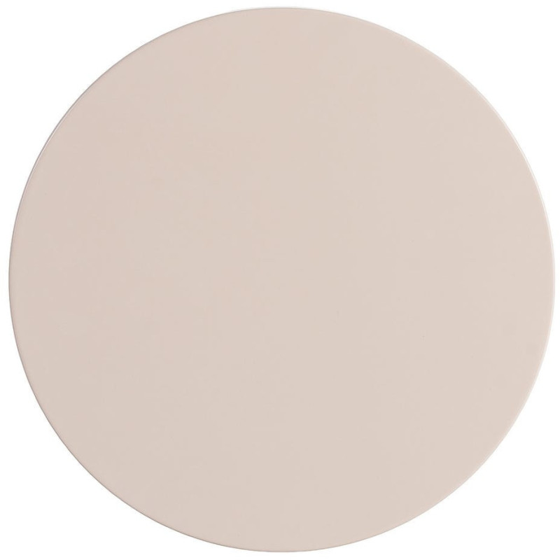 Table d'appoint design Totem Ronde 33 cm Métal Blanc cassé Brillant Solera 