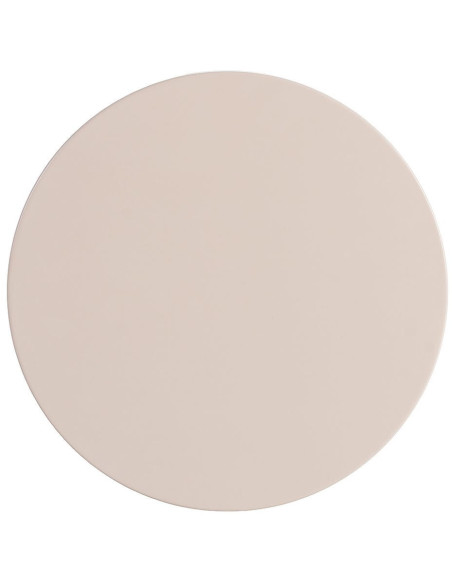 Table d'appoint design Totem Ronde 33 cm Métal Blanc cassé Brillant Solera 