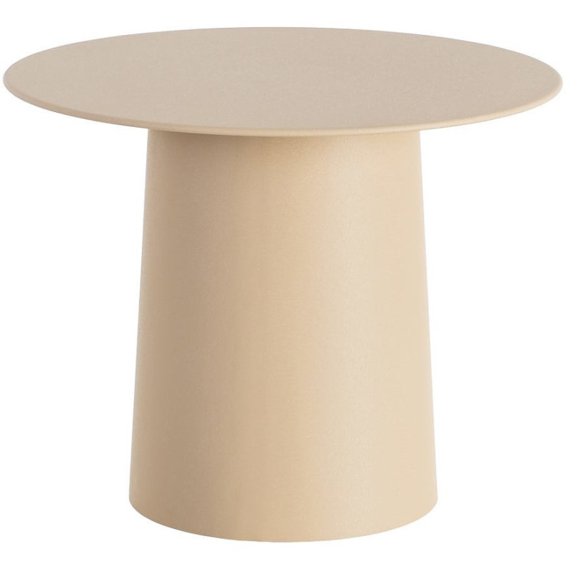 Table d'appoint moderne chic Ronde 58 cm Métal Beige Alba 