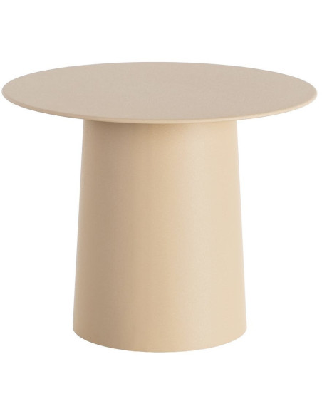 Table d'appoint moderne chic Ronde 58 cm Métal Beige Alba 
