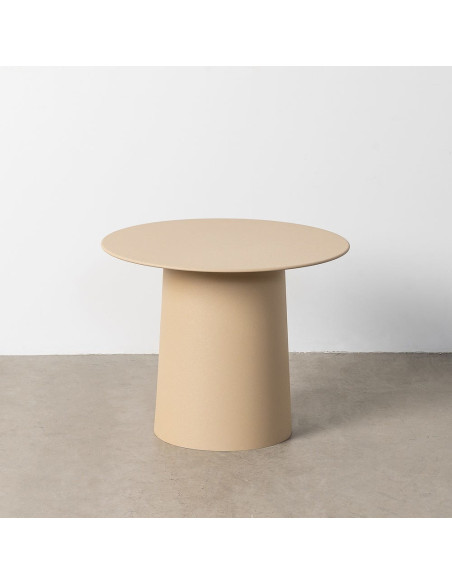 Table d'appoint moderne chic Ronde 58 cm Métal Beige Alba 