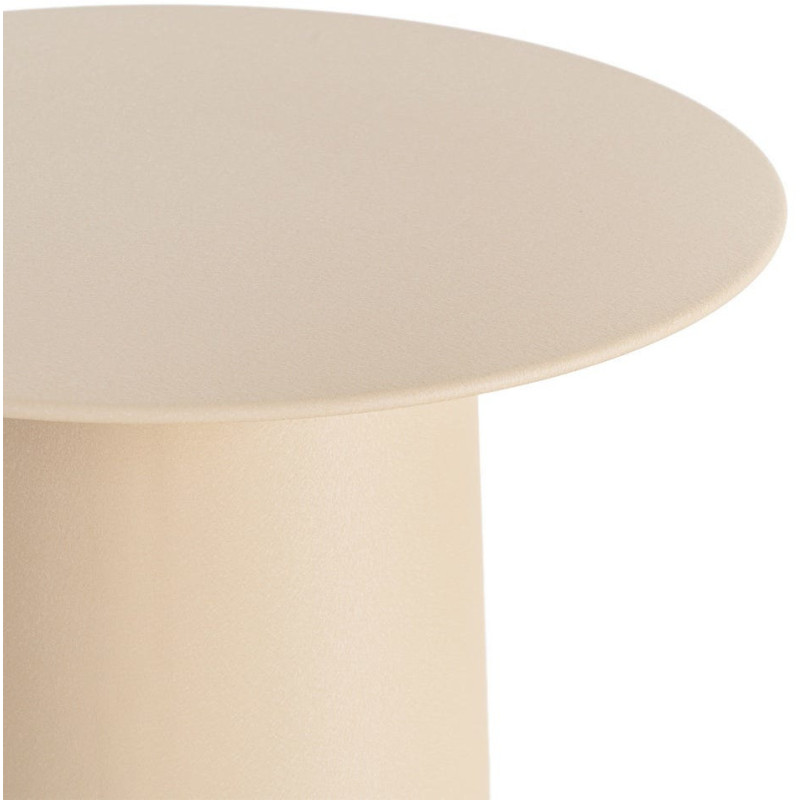 Table d'appoint moderne chic Ronde 58 cm Métal Beige Alba 