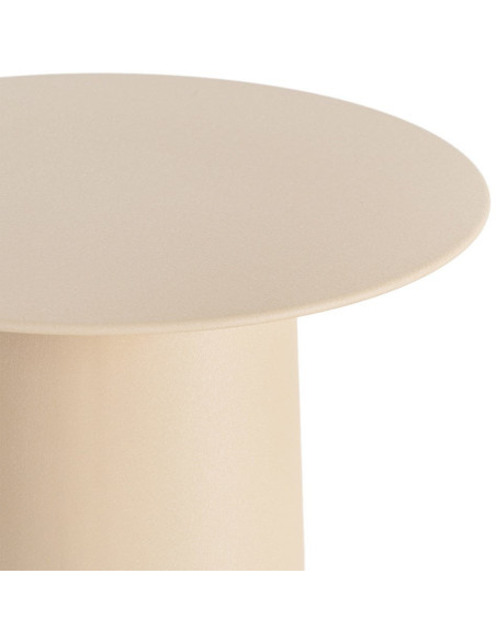 Table d'appoint moderne chic Ronde 58 cm Métal Beige Alba 