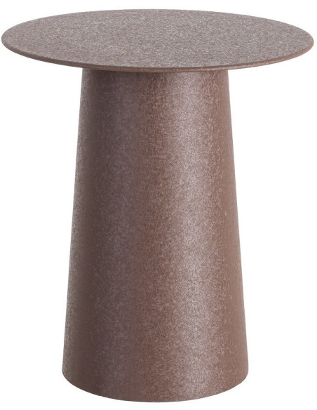 Table d'appoint moderne chic Ronde 45 cm Métal Marron Nido 