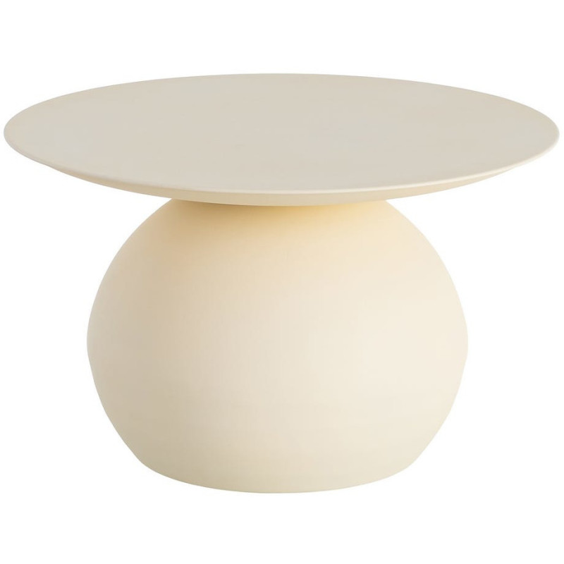 Table basse organique chic Ronde 60 cm Métal Beige Calma 