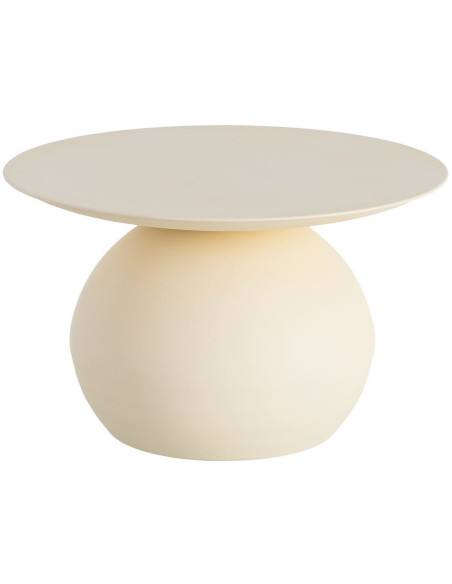 Table basse organique chic Ronde 60 cm Métal Beige Calma 