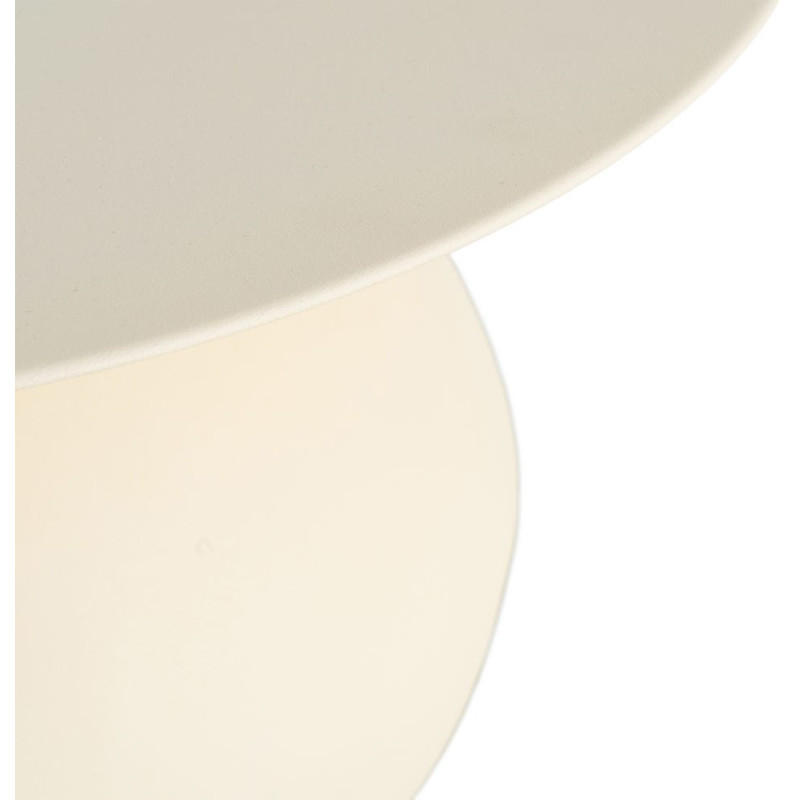 Table basse organique chic Ronde 60 cm Métal Beige Calma 