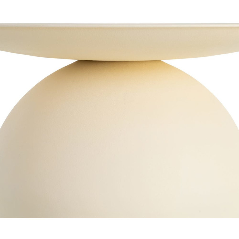 Table basse organique chic Ronde 60 cm Métal Beige Calma 