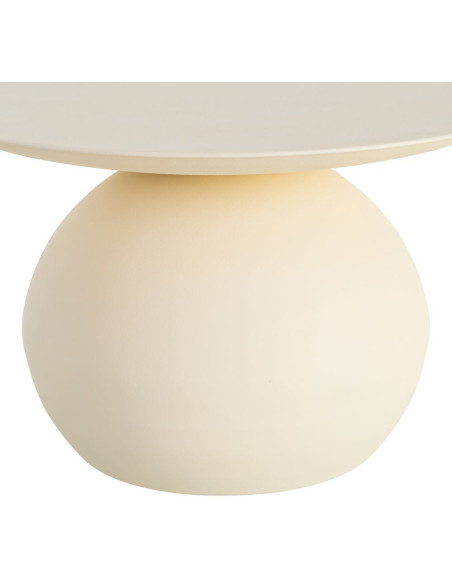 Table basse organique chic Ronde 60 cm Métal Beige Calma 