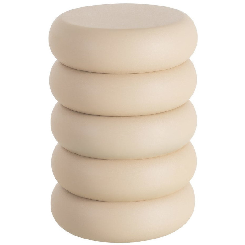 Table d'appoint organique chic Ronde 46 cm Métal Beige Ola 