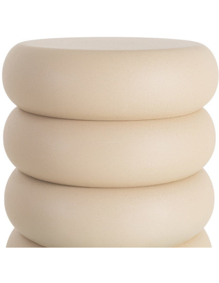 Table d'appoint organique chic Ronde 46 cm Métal Beige Ola 