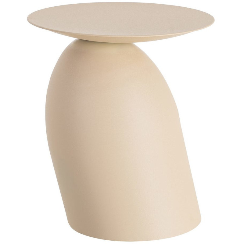 Table d'appoint originale chic Ronde 46 cm Métal Beige Bruma 