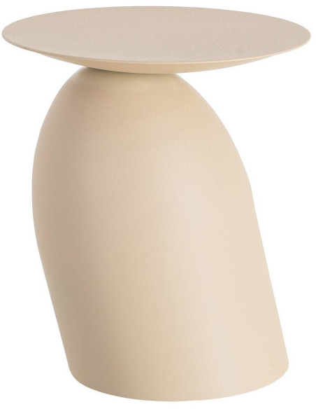 Table d'appoint originale chic Ronde 46 cm Métal Beige Bruma 