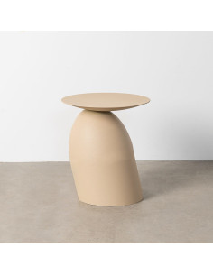 Table d'appoint originale chic Ronde 46 cm Métal Beige Bruma 