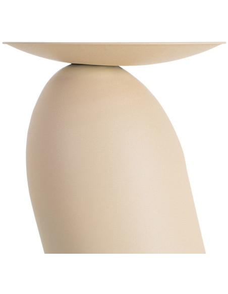 Table d'appoint originale chic Ronde 46 cm Métal Beige Bruma 