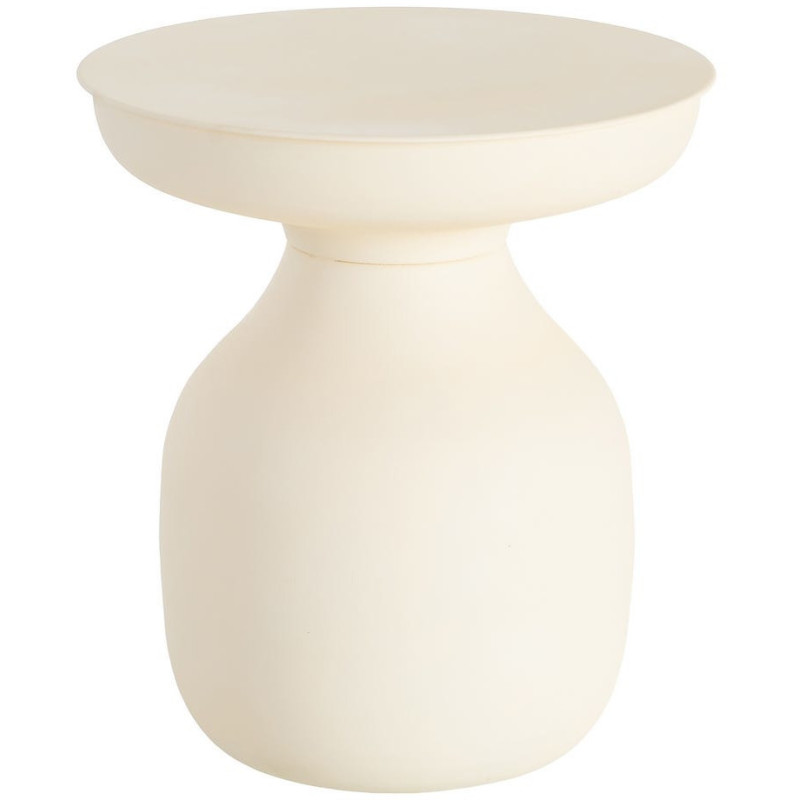Table d'appoint organique moderne Ronde 46 cm Métal Blanc cassé Senda 